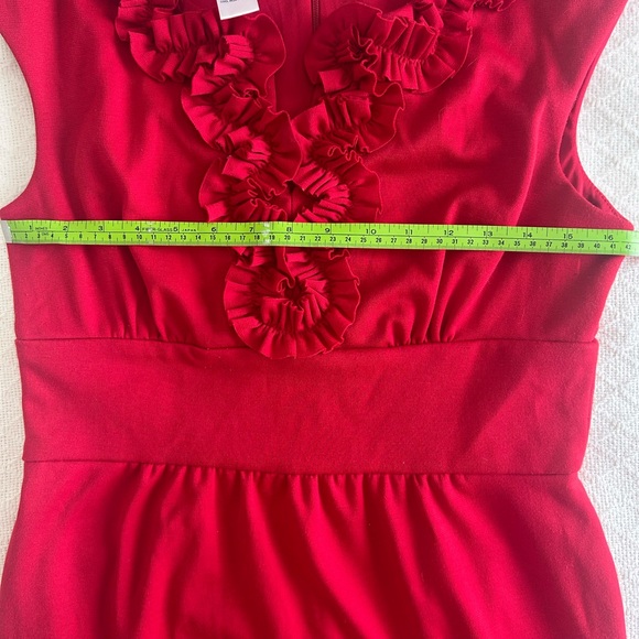 London Times Red Ruffled Dress - Picture 6 of 8